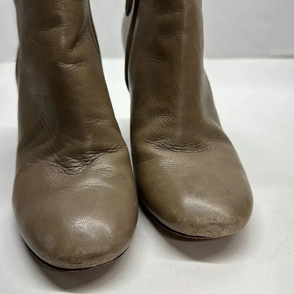 Tory Burch Bowie Heeled Leather Ankle Boots Taupe Brown Size 6.5 - Picture 8 of 13